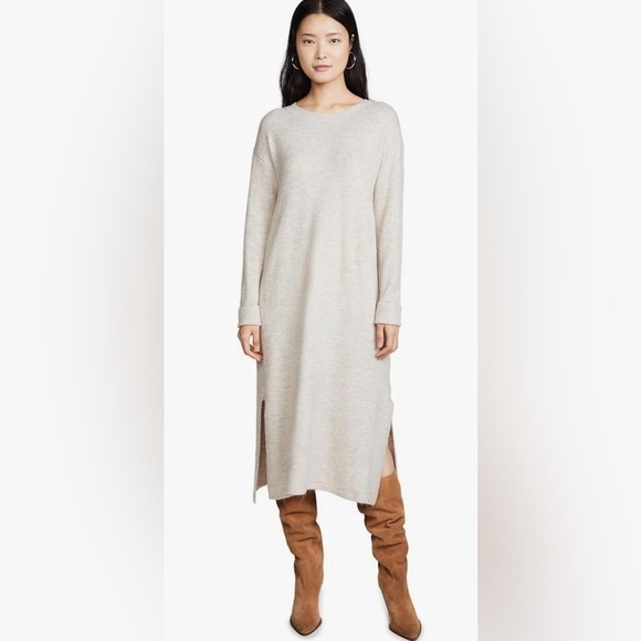 Line and Dot Oatmeal Midi Cali Sweater Dress Small - Picture 1 of 10